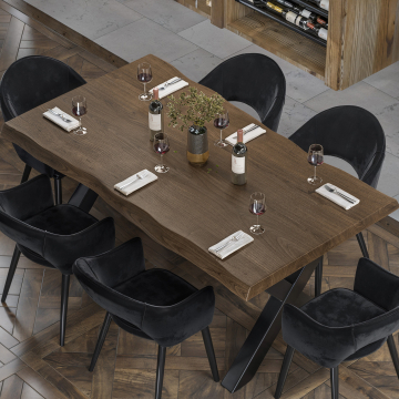 PERU | Gastro tabletop live edge | 200 x 100 cm | 6cm | Rectangular | Walnut
