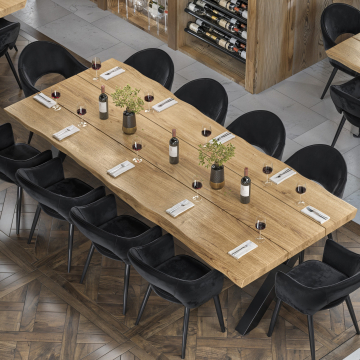 PERU PREMIUM | Gastro Tafelblad Levenslijn | 300 x 120 cm | 8cm | Rechthoekig | Eik