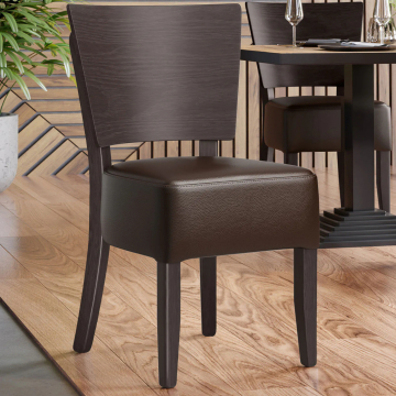PETRO | Bistrostuhl | Dunkelbraun | Leder