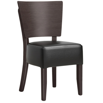 PETRO | Silla de bistró | Negro | Cuero