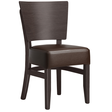 PETRO SMALL | Bistrostuhl | Dunkelbraun | Leder