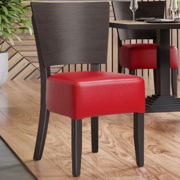 PETRO | Silla de bistró | Rojo | Cuero