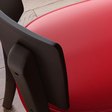 PETRO | Chaise de restaurant | Rouge | Cuir