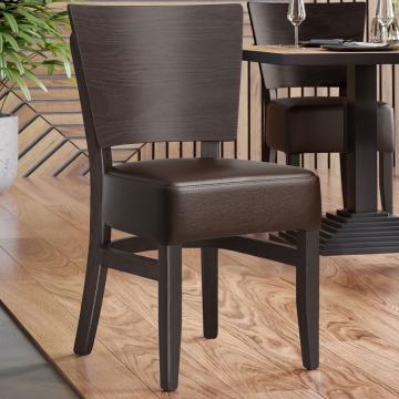 PETRO SMALL | Silla bistró | Marrón oscuro | Cuero