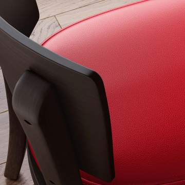 PETRO SMALL | chaise de bistrot | rouge | cuir