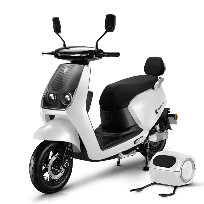 FANTOM | Elektrisk scooter | Bly-syre batteri | 1200 watt | 42 km/t | Hvit | + Porter