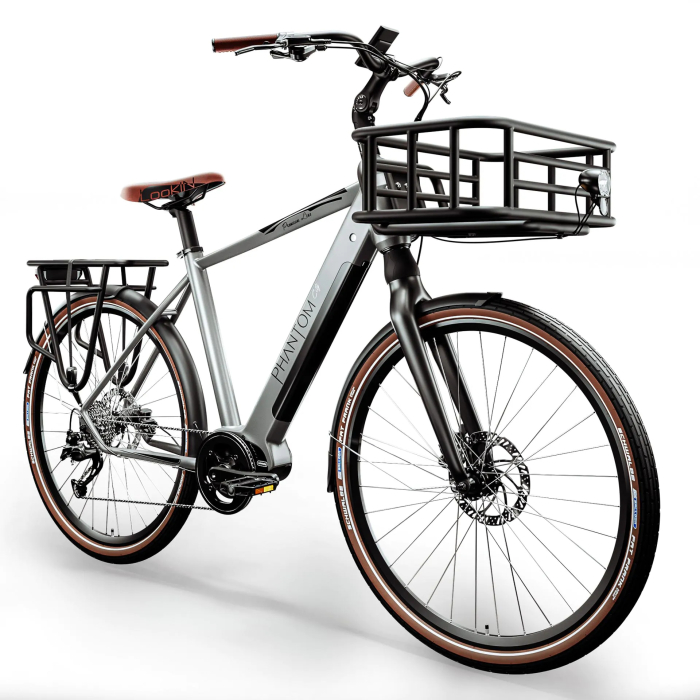 PHANTOM CITY | Electric Bike For Men | 28" | 150km | 13Ah | 470 Wh | incl. basket