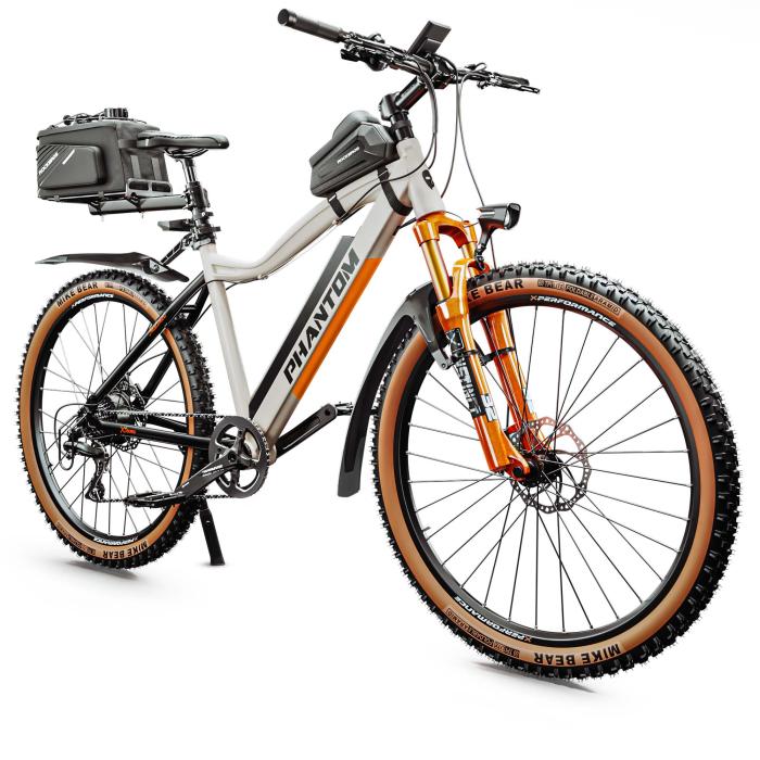 PHANTOM INSTINCT X | Sähkömaastopyörä | 29" | 100km | 10.5Ah | 380Wh | Valkoinen | + lokasuoja, polkupyörä laukku runko, matkatavaroiden kuljetin, polkupyörä laukku matkatavaroiden kuljetin