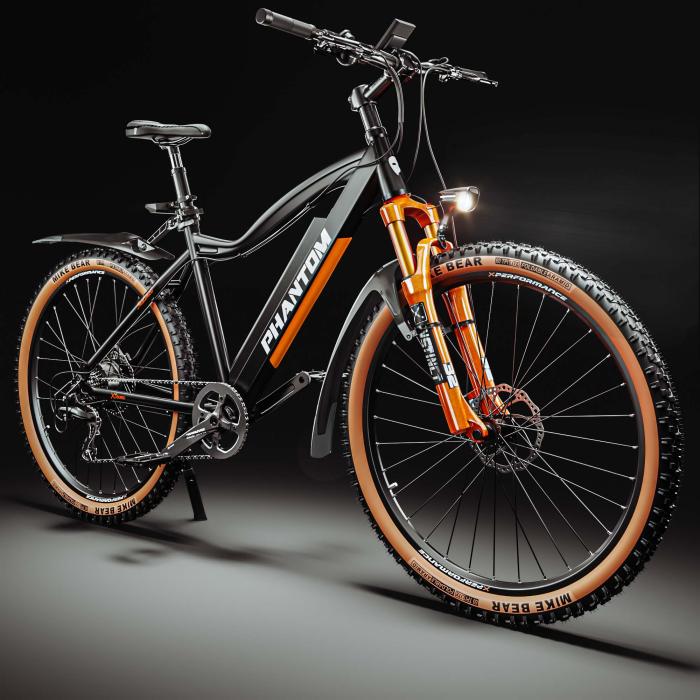PHANTOM INSTINCT X | Elektrisk terrengsykkel | 29" | 100 km | 10,5 Ah | 380Wh | Svart | + fender PHANTOM INSTINCT X | Elektrisk terrengsykkel | 29" | 100 km | 10,5 Ah | 380Wh | Svart | + fender