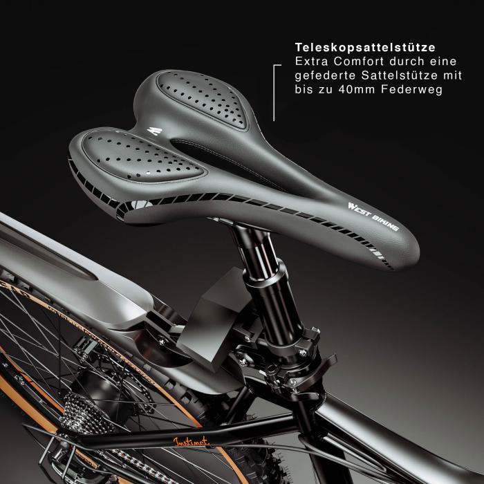 PHANTOM INSTINCT X | Elektrisk terrengsykkel | 29" | 100 km | 10,5 Ah | 380Wh | Svart | + fender PHANTOM INSTINCT X | Elektrisk terrengsykkel | 29" | 100 km | 10,5 Ah | 380Wh | Svart | + fender