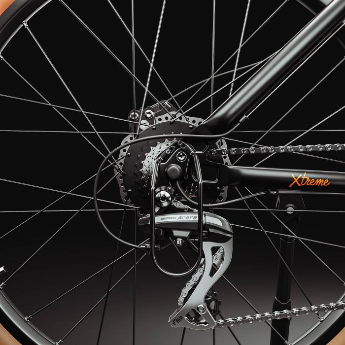 PHANTOM INSTINCT X | Elektrisk terrengsykkel | 29" | 100 km | 10,5 Ah | 380Wh | Svart | + fender PHANTOM INSTINCT X | Elektrisk terrengsykkel | 29" | 100 km | 10,5 Ah | 380Wh | Svart | + fender