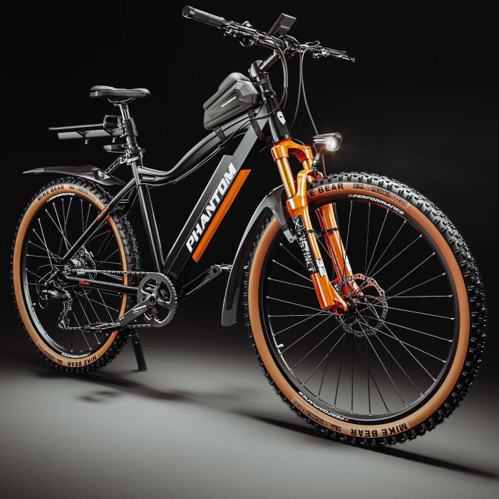 PHANTOM INSTINCT X | Sähkömaastopyörä | 29" | 100km | 10.5Ah | 380Wh | Musta | + lokasuoja, polkupyörälaukun runko, matkatavaroiden kantolaite PHANTOM INSTINCT X | Sähkömaastopyörä | 29" | 100km | 10.5Ah | 380Wh | Musta | + lokasuoja, polkupyörälaukun runko, matkatavaroiden kantolaite