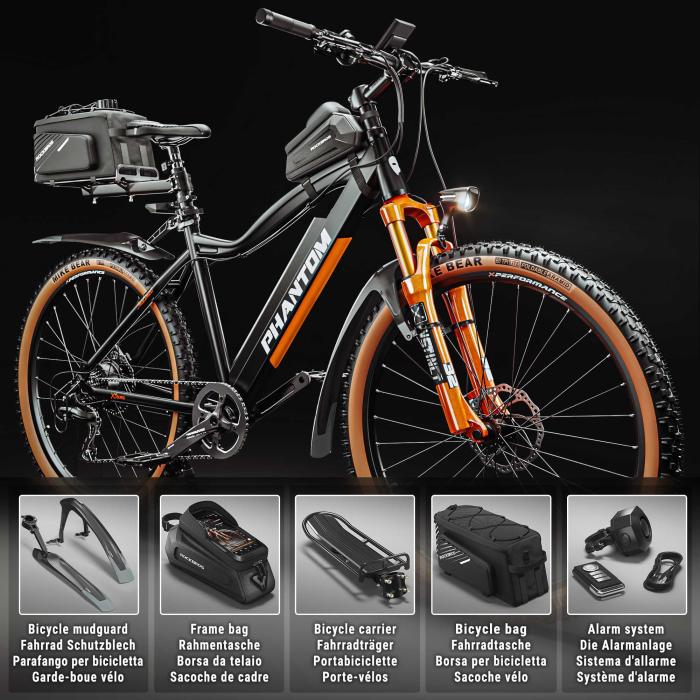 PHANTOM INSTINCT X | Sähkömaastopyörä | 29" | 100km | 10.5Ah | 380Wh | Musta | + lokasuoja, pyörälaukun runko, matkatavarateline, pyörälaukun matkatavarateline, hälytysjärjestelmä PHANTOM INSTINCT X | Sähkömaastopyörä | 29" | 100km | 10.5Ah | 380Wh | Musta | + lokasuoja, pyörälaukun runko, matkatavarateline, pyörälaukun matkatavarateline, hälytysjärjestelmä