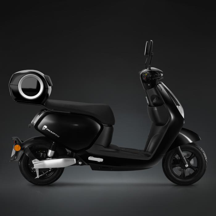 PHANTOM | E-Scooter | Blybatteri | 1200 Watt | 42km/h | Sort | + bagagebærer PHANTOM | E-Scooter | Blybatteri | 1200 Watt | 42km/h | Sort | + bagagebærer