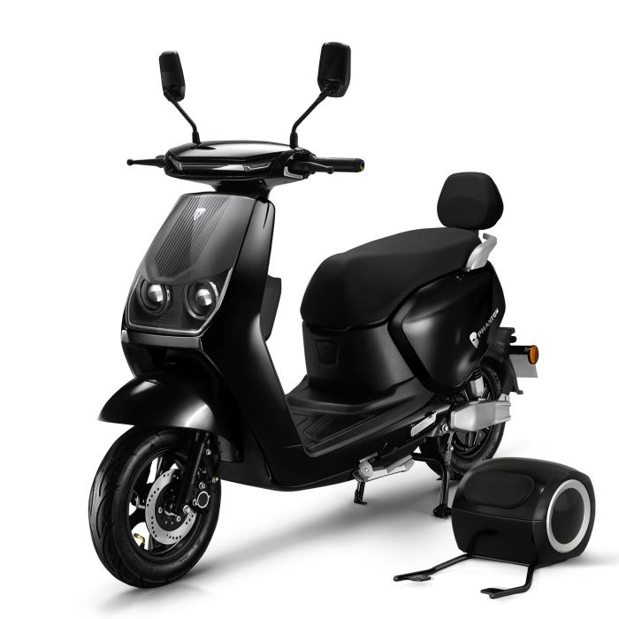 PHANTOM | E-Scooter | Blybatteri | 1200 Watt | 42km/h | Sort | + bagagebærer PHANTOM | E-Scooter | Blybatteri | 1200 Watt | 42km/h | Sort | + bagagebærer