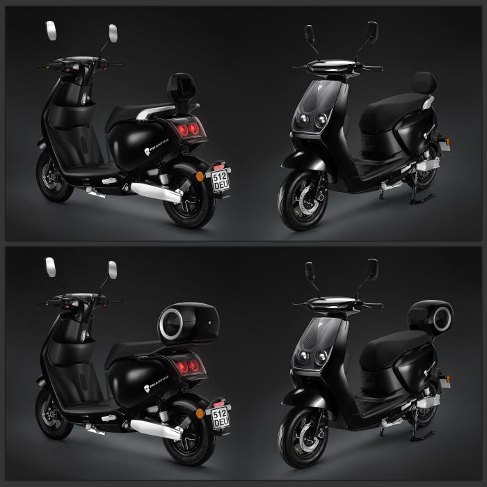 PHANTOM | E-Scooter | Blybatteri | 1200 Watt | 42km/h | Sort | + bagagebærer PHANTOM | E-Scooter | Blybatteri | 1200 Watt | 42km/h | Sort | + bagagebærer