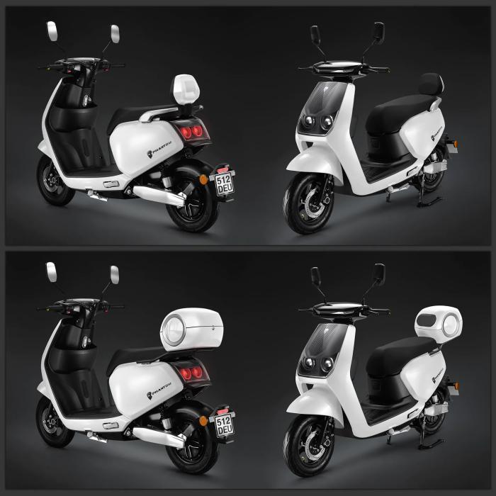 PHANTOM | El-scooter | litiumbatteri | 1500 watt | 45 km/t | Hvit | +Porter PHANTOM | El-scooter | litiumbatteri | 1500 watt | 45 km/t | Hvit | +Porter
