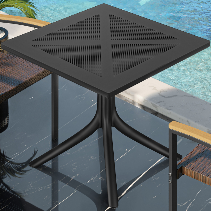 Phuket | Bistro Außen Tisch | Kunststoff | 80 x 80 x 76 cm | Schwarz Phuket | Bistro Außen Tisch | Kunststoff | 80 x 80 x 76 cm | Schwarz