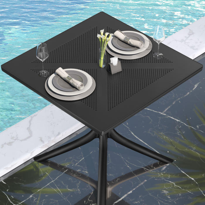 PHUKET | Bistro Außen Tischgestell | Kunststoff | 72,5 cm | Schwarz PHUKET | Bistro Außen Tischgestell | Kunststoff | 72,5 cm | Schwarz