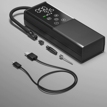 Elektryczna pompka powietrza | Rowerowa pompka powietrza | Kompresor elektryczny | Bateria | Czarny