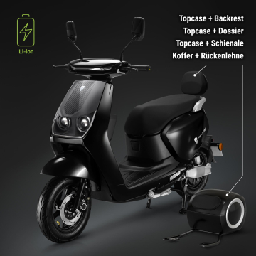 PHANTOM | E-Roller | Lithium-Akku | 1500 Watt | 42km/h | Schwarz | +Gepäckträger