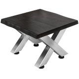 PJ | Bistro Loungetafel | 70x70xH41cm | Wenge-Zwart/ RVS