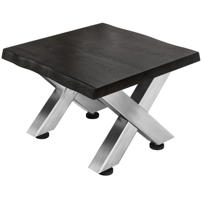 PJ | Tavolo da salotto Bistro | 70x70xH41cm | Wengé-nero/ Acciaio inox