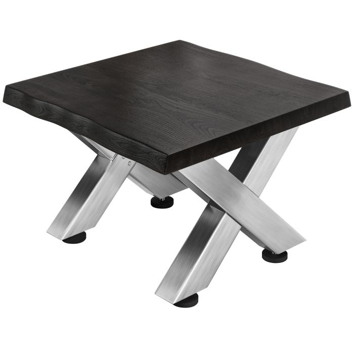PJ | Bistro salongbord | 70x70xH41cm | Wenge sort/rustfritt stål