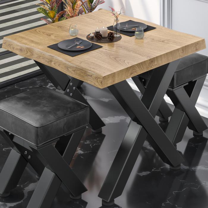 PJ | Bistrobord | 70x70xH78cm | Eik/Sort PJ | Bistrobord | 70x70xH78cm | Eik/Sort