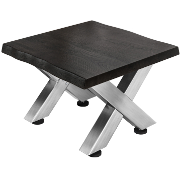 PJ | Bistro Loungetafel | 70x70xH41cm | Wengé-zwart/ Roestvrij Staal