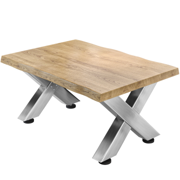 PJ | Bistro salongbord | 120x70xH41cm | Eik/rustfritt stål