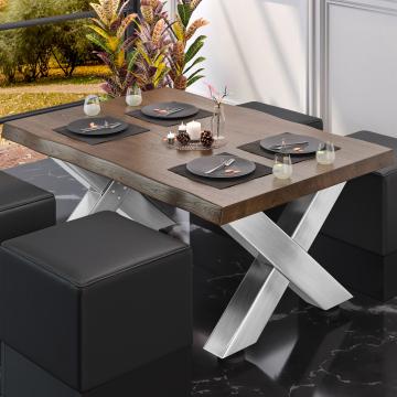 PJ | Bistro salongbord | 120x70xH41cm | Valnøtt/rustfritt stål