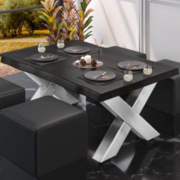 PJ | Bistro salongbord | 120x70xH41cm | Wenge sort/rustfritt stål