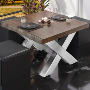 PJ | Bistro salongbord | 70x70xH41cm | Valnøtt/rustfritt stål