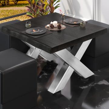 PJ | Bistro salongbord | 70x70xH41cm | Wenge sort/rustfritt stål