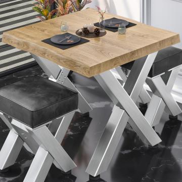 PJ | Bistrobord | 70x70xH78cm | Eik/rustfritt stål