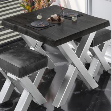PJ | Bistrobord | 70x70xH78cm | Wenge sort/rustfritt stål