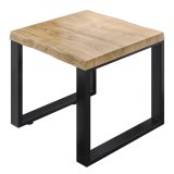 PM | Bistrotisch Baumkante | P: L: K 70 x 70 x 78 cm | Tammi / Musta | Neliön muotoinen