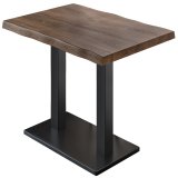 PMD | Bistro Stehtisch Baumkante | B:T:H 130 x 80 x 110 cm | Walnuß / Schwarz | Quadratisch