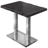PMD | Bistro-pöytä puoleispinta | K: L: K 130 x 80 x 110 cm | Wenge Musta / Ruostumaton Teräs | Neliönmuotoinen