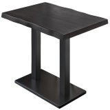 PMD | Bistro statafel met boomwortel | B: D: H 130 x 80 x 110 cm | Wenge Zwart / Zwart | Vierkant