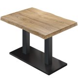 PMD | Bistro Table à plateau en bois | Rectangulaire | 120 x 70 x 77 cm | Chêne / Noir