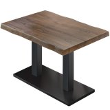 PMD | Bistro Baumkanten Bord | Rektangulært | 130 x 80 x 77 cm | Valnød / Sort