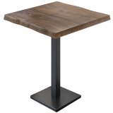 PMD | Bistro statafel Baumkant | B: D: H 70 x 70 x 110 cm | Walnoot / Zwart | Vierkant