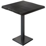 PMD | Bistro Sta Table Boomkant | B: T: H 80 x 80 x 110 cm | Wenge Zwart / Zwart | Vierkant