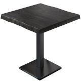 PMD | Bistro Baumkantenpöytä | Neliönmuotoinen | 70 x 70 x 77 cm | Wenge Musta / Musta