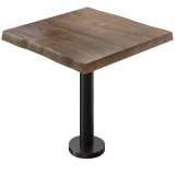PML | Tavolo Bistro con piano in legno | Quadrato | 60 x 60 x 77 cm | Noce / Nero