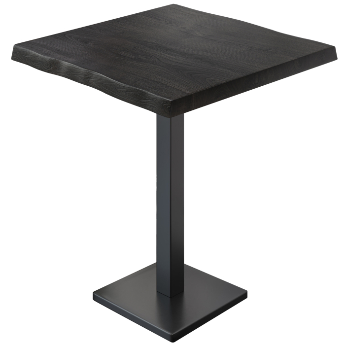 PMD | Bistro Staand Tafel Boomrand | B:T:H 60 x 60 x 110 cm | Wenge Zwart / Zwart | Vierkant