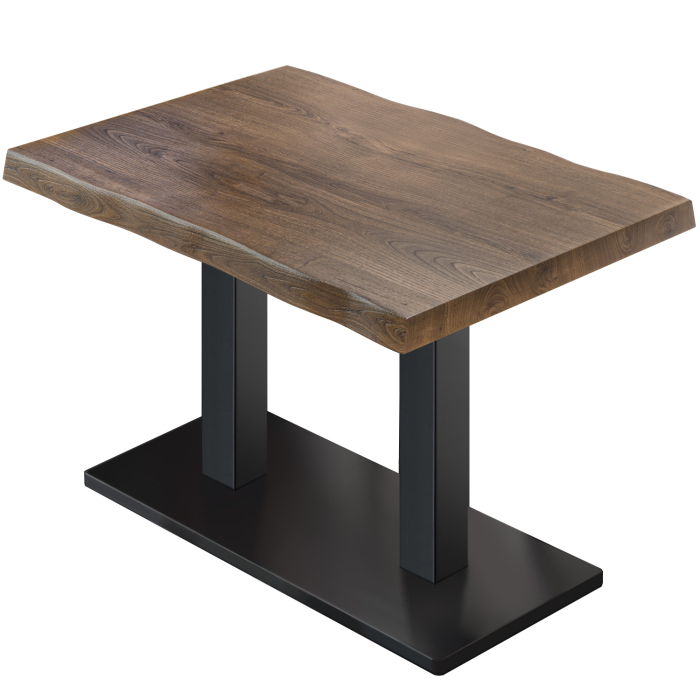 PMD | Bistro Tree Edge -pöytä | Suorakulmainen | 130 x 80 x 77 cm | Pähkinä / musta