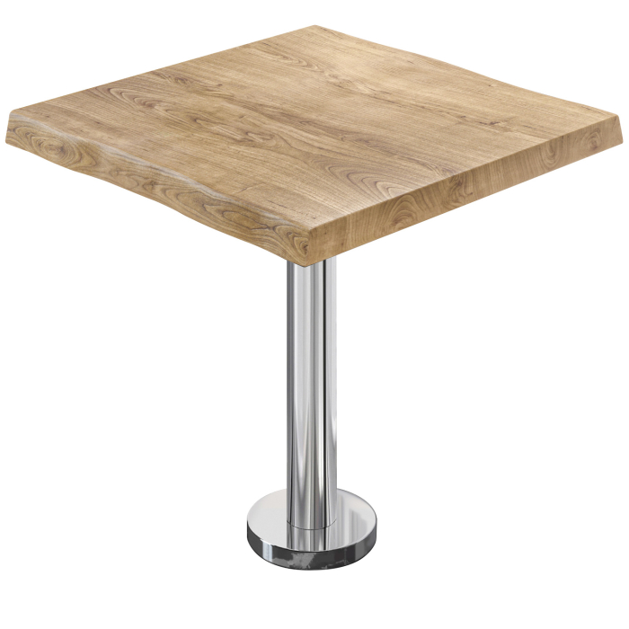 PML | Table Bistro Arboricole | Carré | 60 x 60 x 77 cm | Chêne / Acier inoxydable